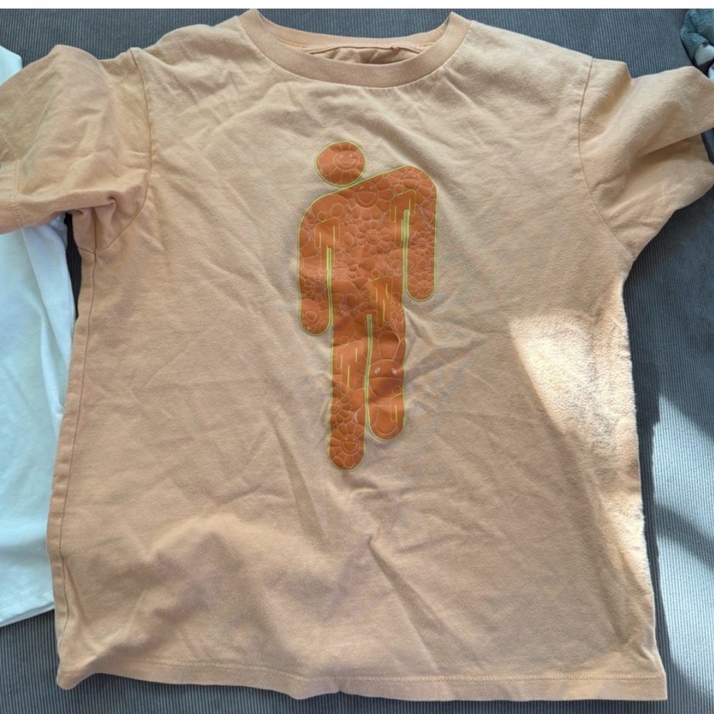 Billie Eilish Peach Graphic Tee with Abstract Figure vintage 2019